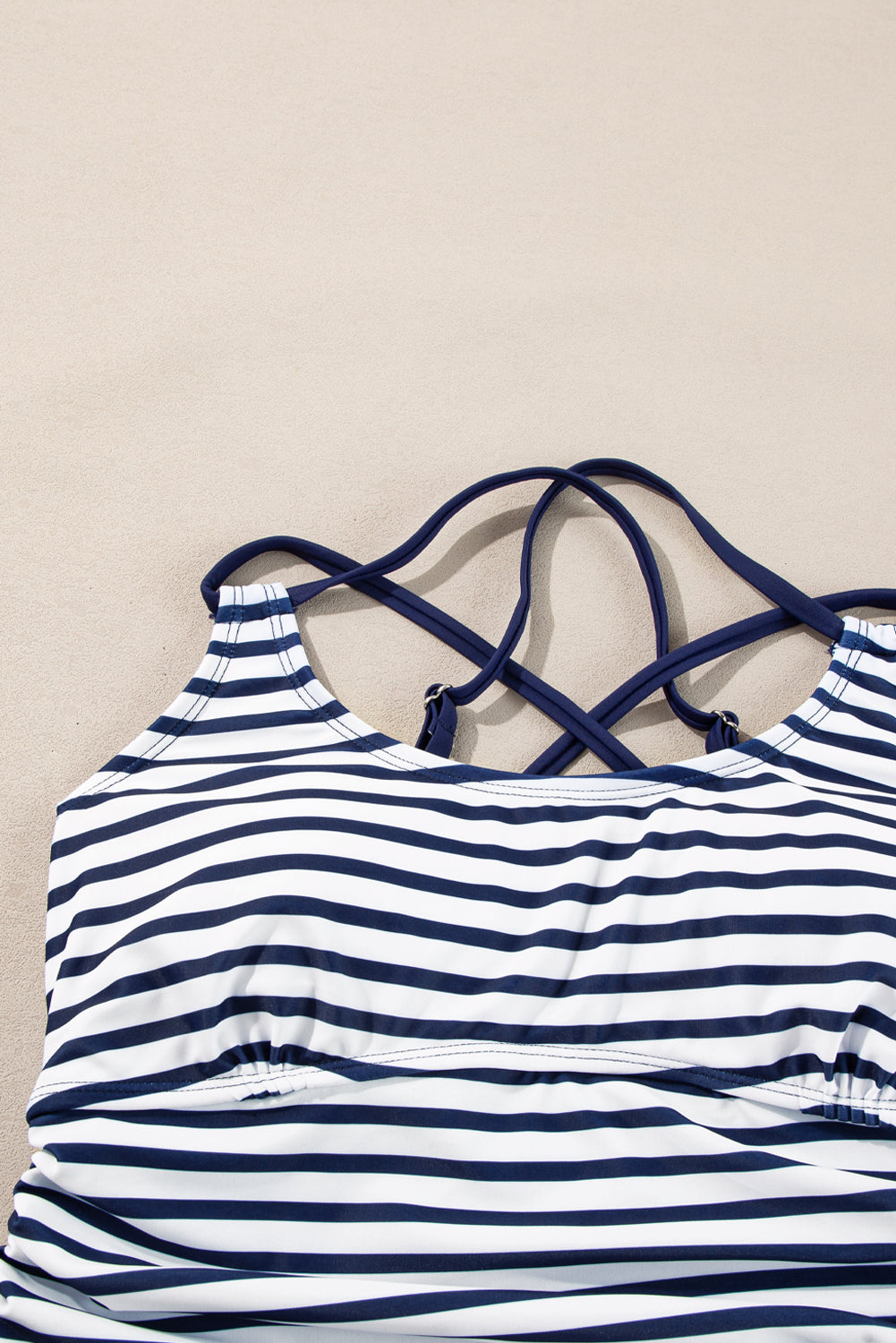Color Block Tankini Top & Floral Swim Shorts