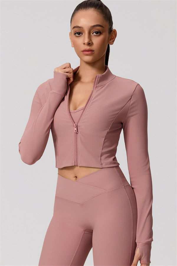The Daze Zip Jacket Sports Bra Flared Leggings 3-Piece Set