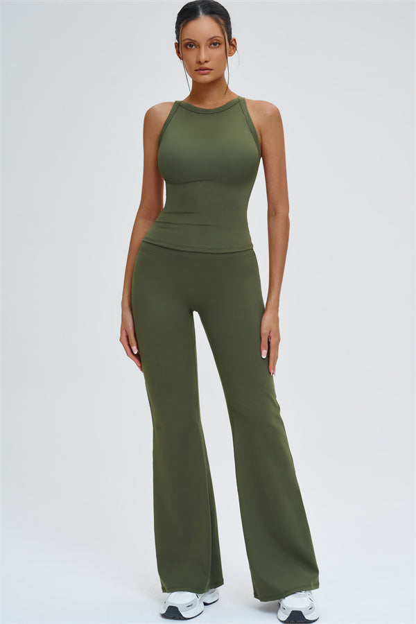 The Slate X-Back Top Flared Leggings 2-Piece Set