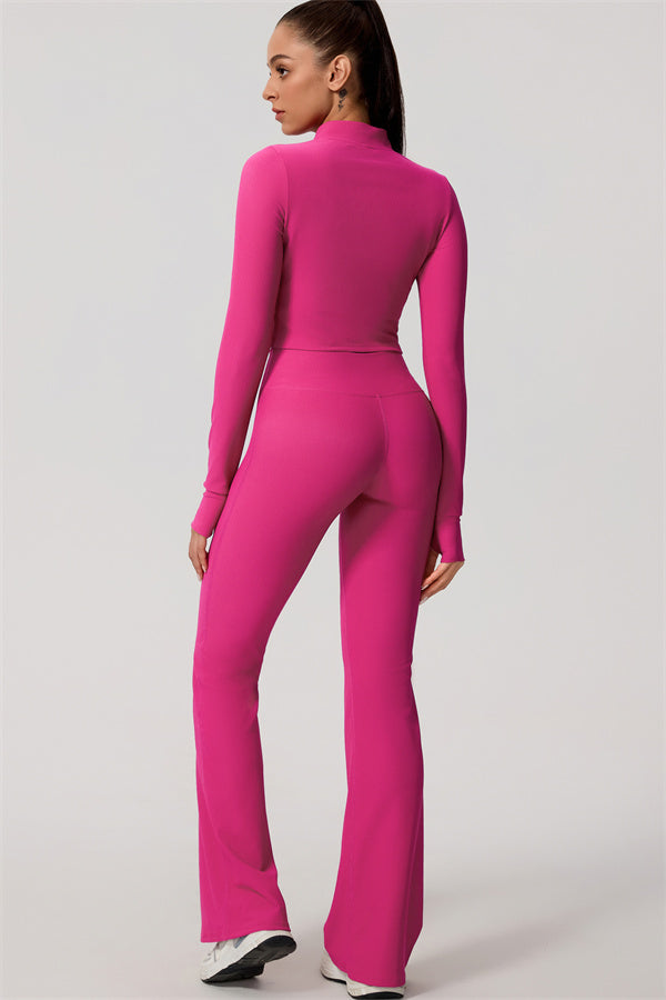 The Daze Zip Jacket Flared Leggings 2-Piece Set