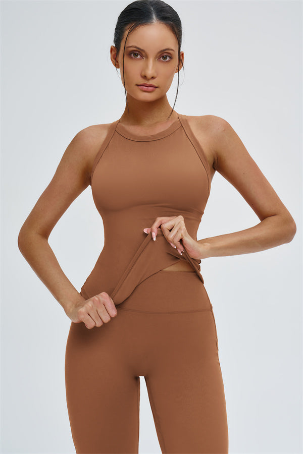 The Slate X-Back Top Flared Leggings 2-Piece Set