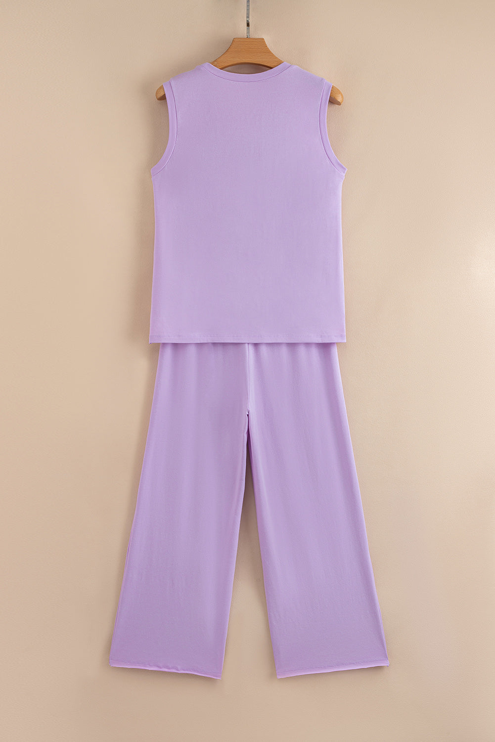 Mineral Wash Round Neck Tank & Loose Pants Set