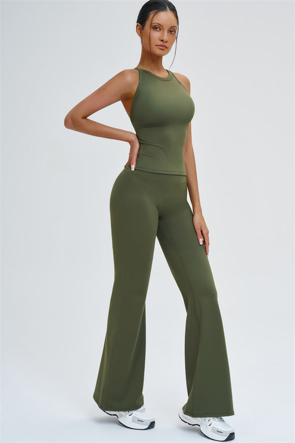 The Slate X-Back Top Flared Leggings 2-Piece Set