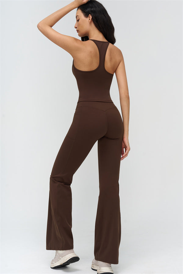 The BoldFit Crop Top Flared Leggings 2-Piece Set