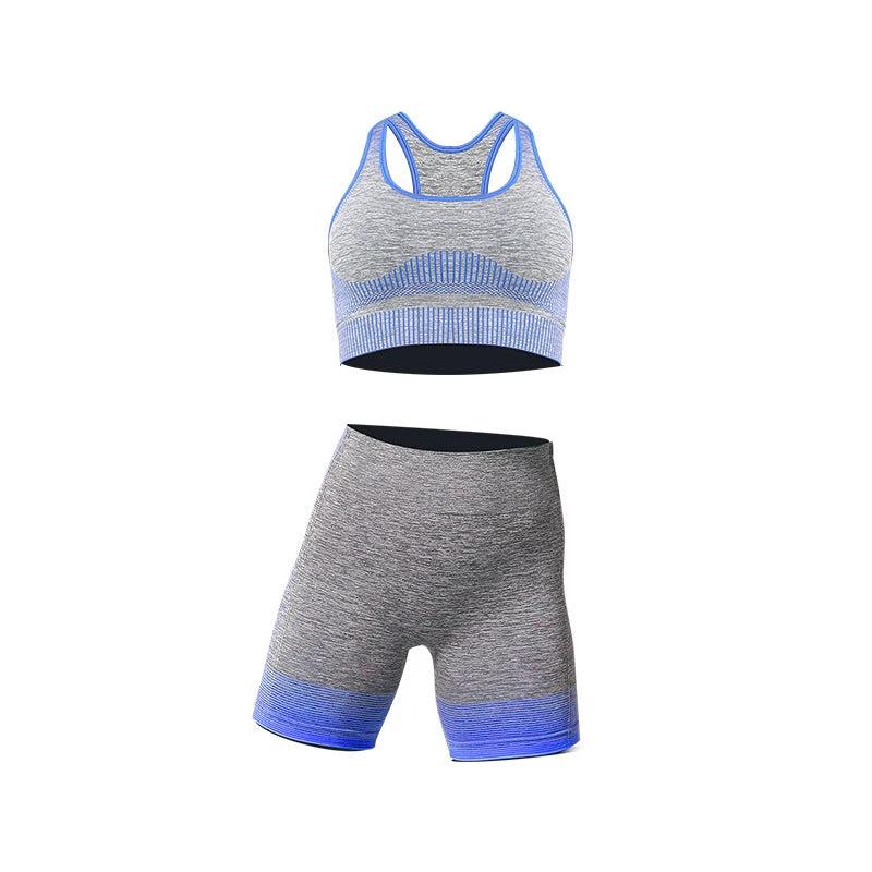 Seamless Yoga Wear Sports Suit Women Fitness Vest Bra Hip Lifting Tight Yoga Shorts