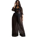 Sexy See-through Mesh Plus Size Women's Jumpsuit Without Inner Wear