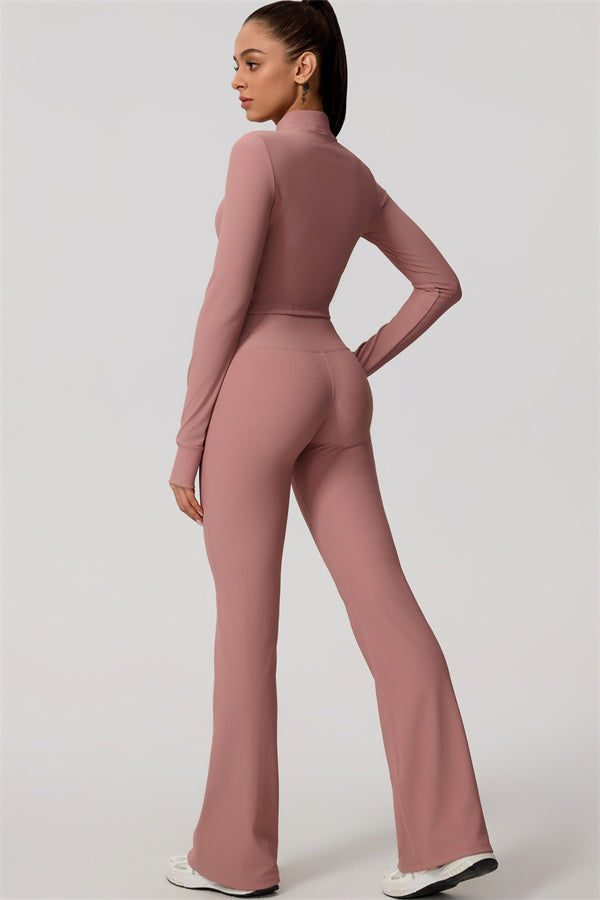 The Daze Zip Jacket Flared Leggings 2-Piece Set