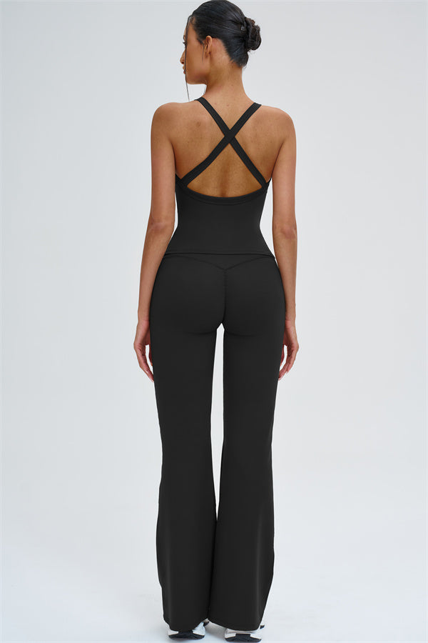 The Slate X-Back Top Flared Leggings 2-Piece Set