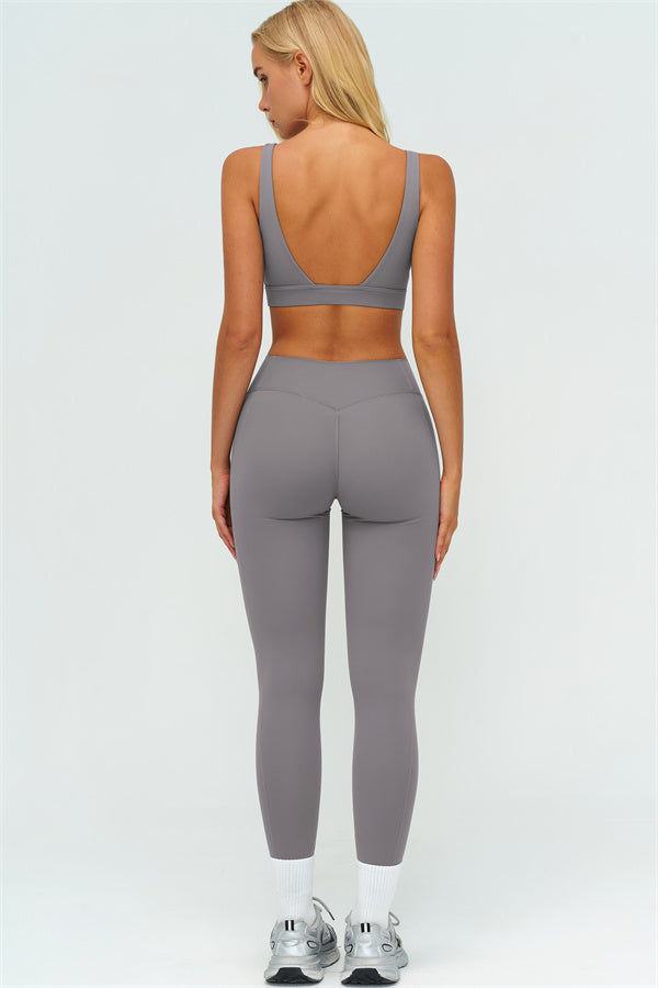 The Lushness V-Back Sports Bra Leggings 2-Piece Set