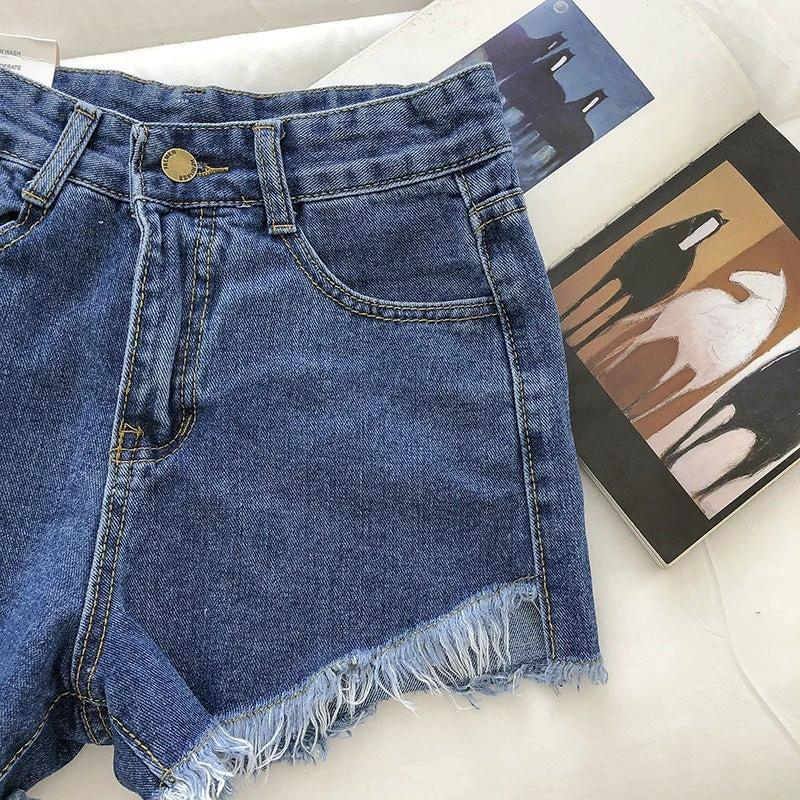New Loose All-matching Denim Shorts Women