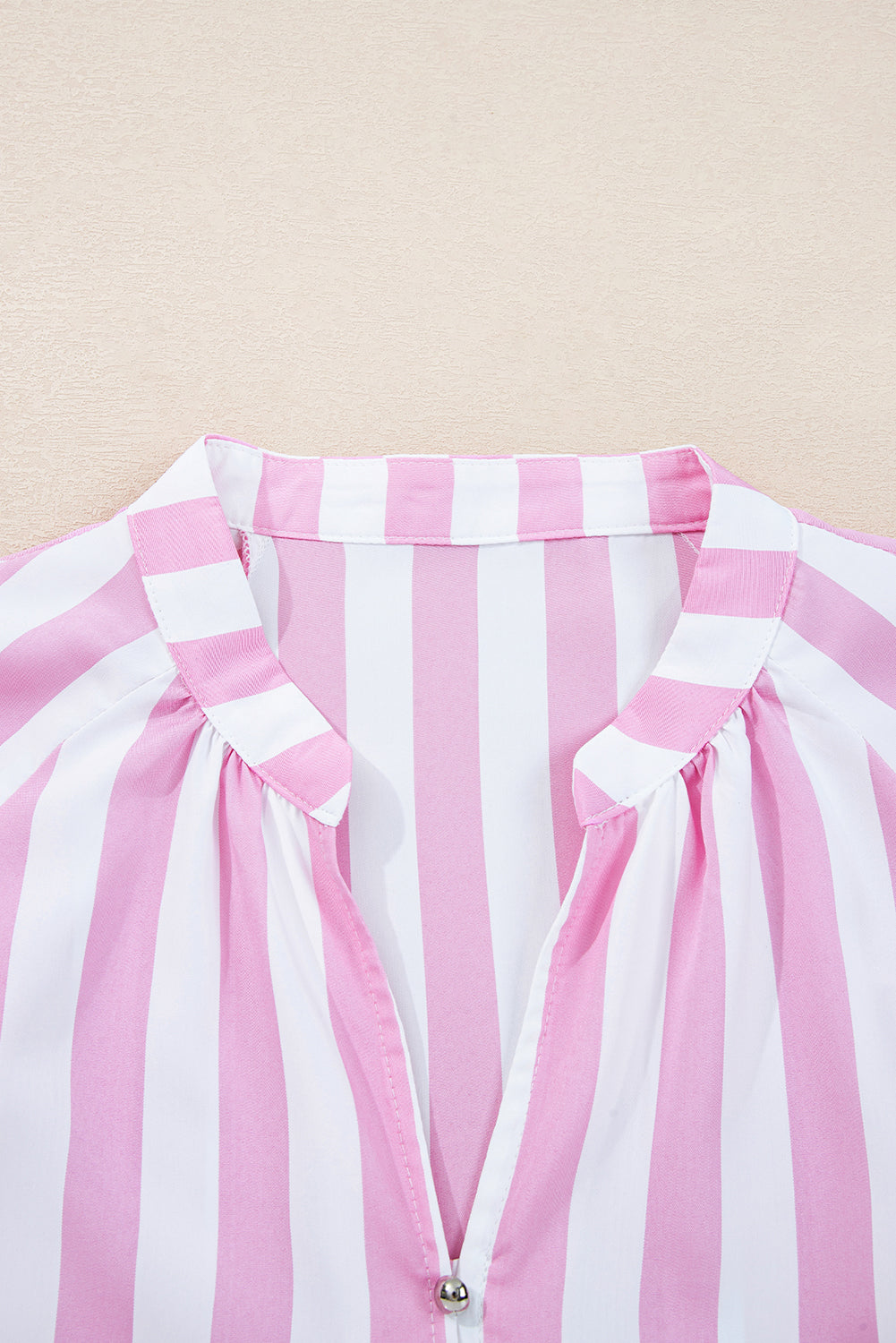 Stripe Bracelet Sleeve Button Loose Mini Dress