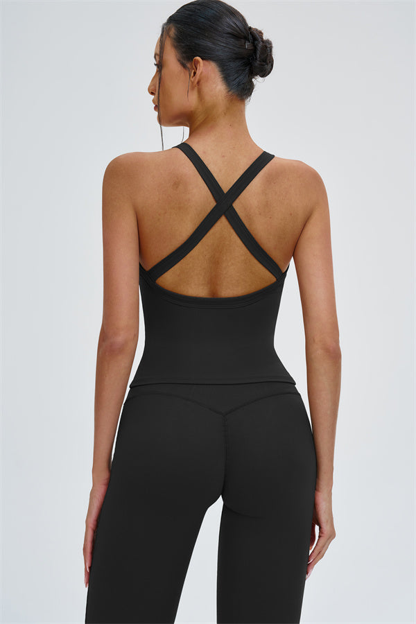 The Slate X-Back Top Flared Leggings 2-Piece Set