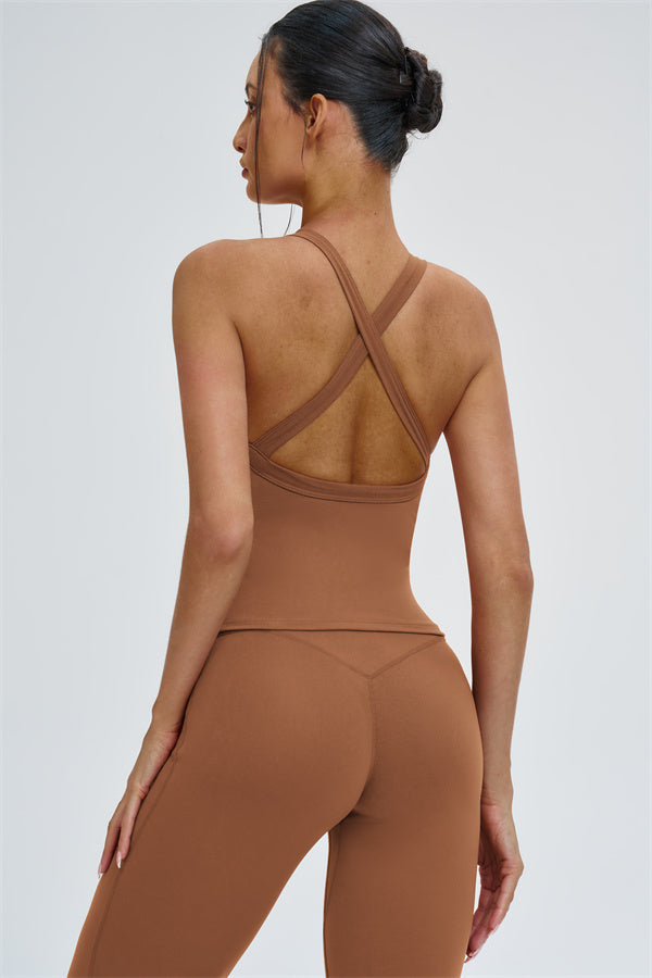 The Slate X-Back Top Flared Leggings 2-Piece Set