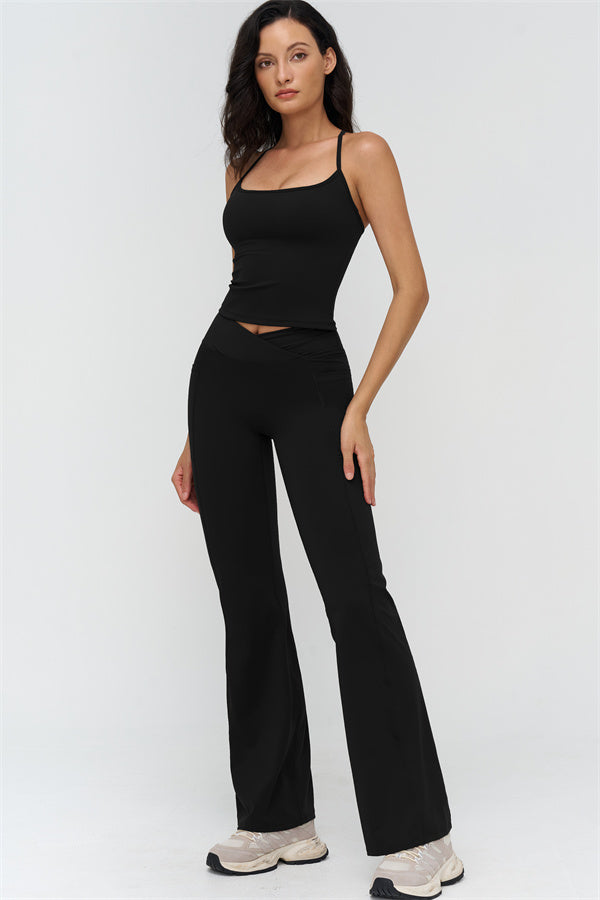 The BoldFit Crop Top Flared Leggings 2-Piece Set
