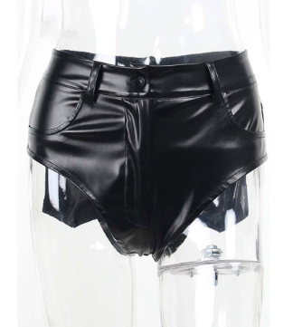 High Waist Hip Faux Leather Bottoms for Women