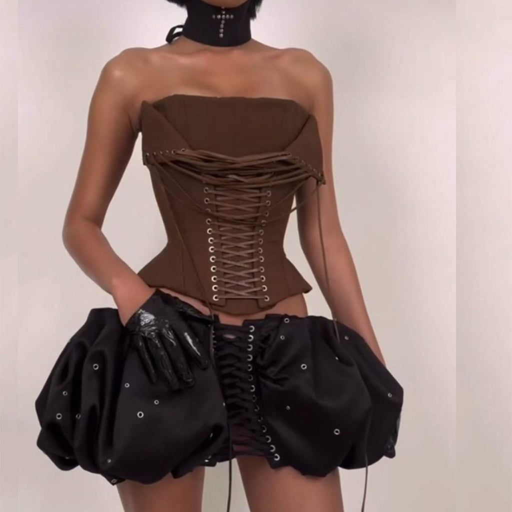 Advanced Design Sexy Boning Corset Lace up Corset Sexy Corset Tube Top