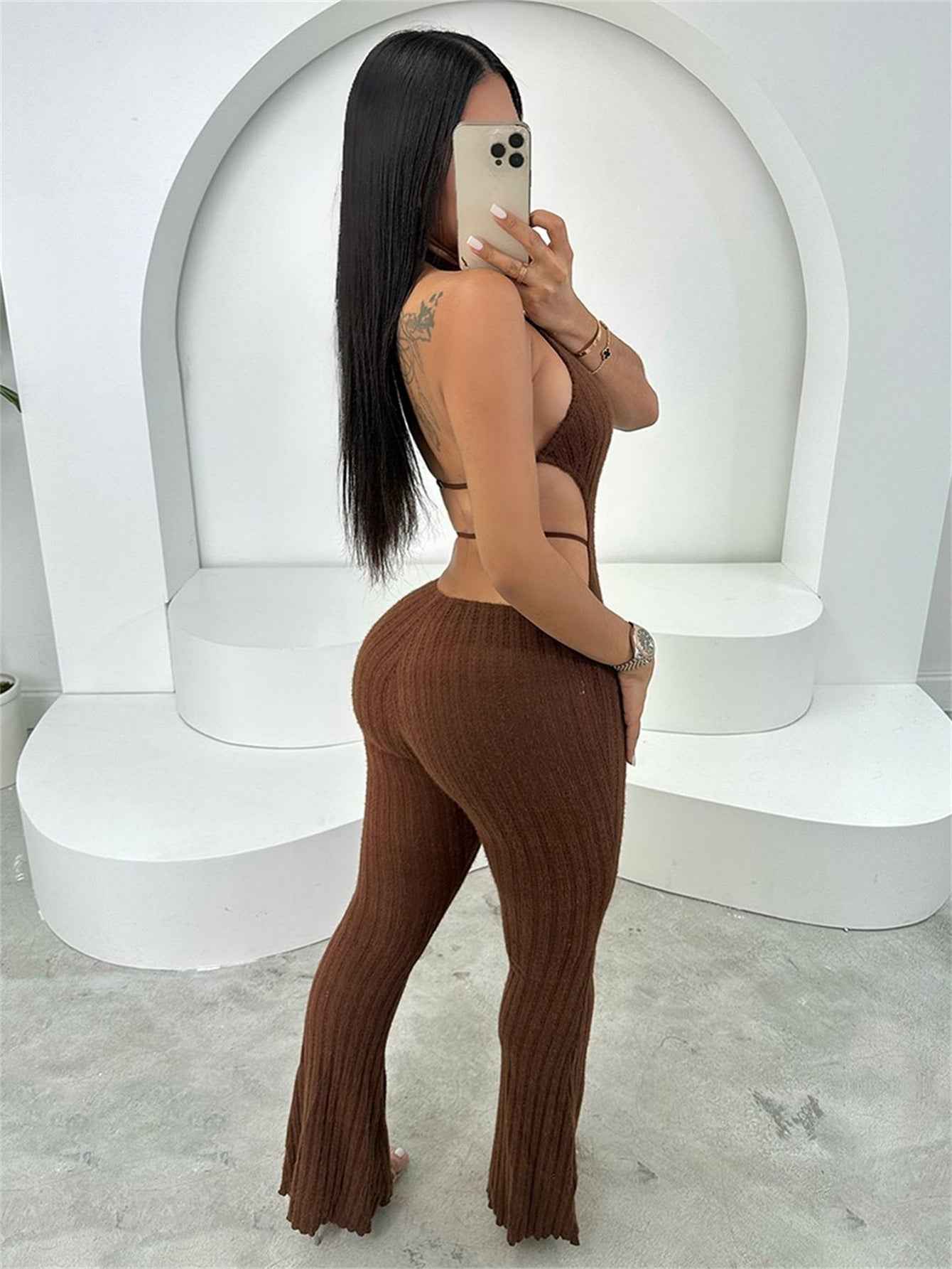 Backless Sexy Knit Jumpsuit