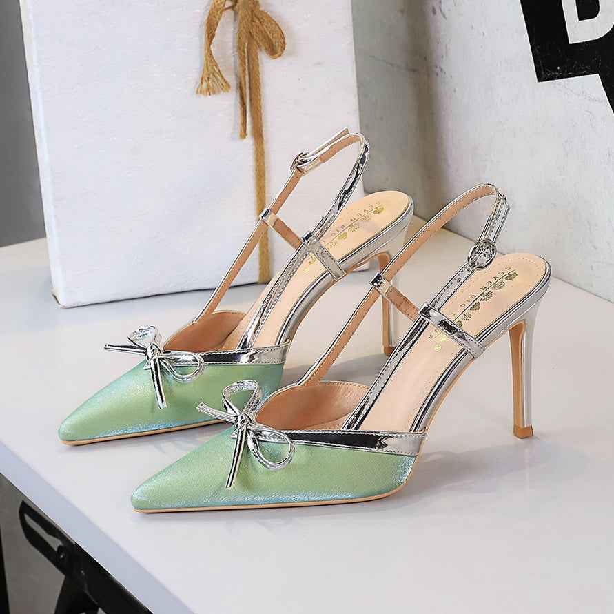 Bow Stiletto Heel High Heels Women Elegant High Grade