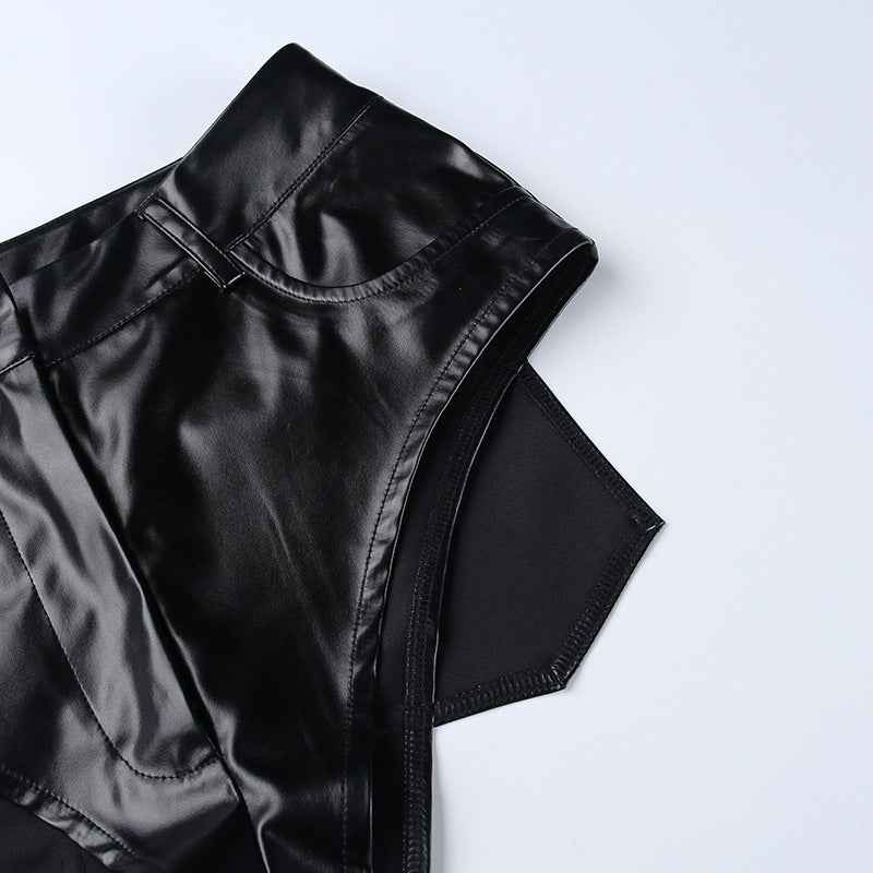 High Waist Hip Faux Leather Bottoms for Women