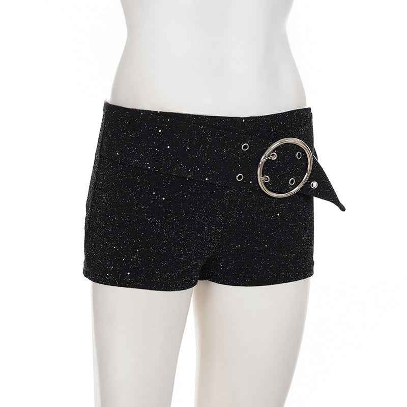 Gothic Thin Glittering Knitted Bottoms for Women