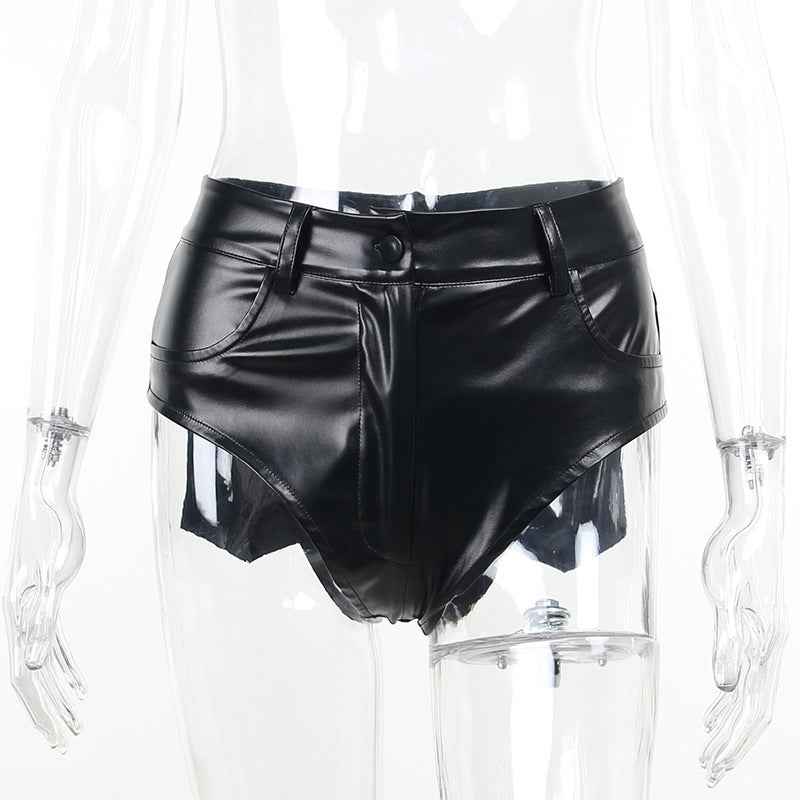High Waist Hip Faux Leather Bottoms for Women