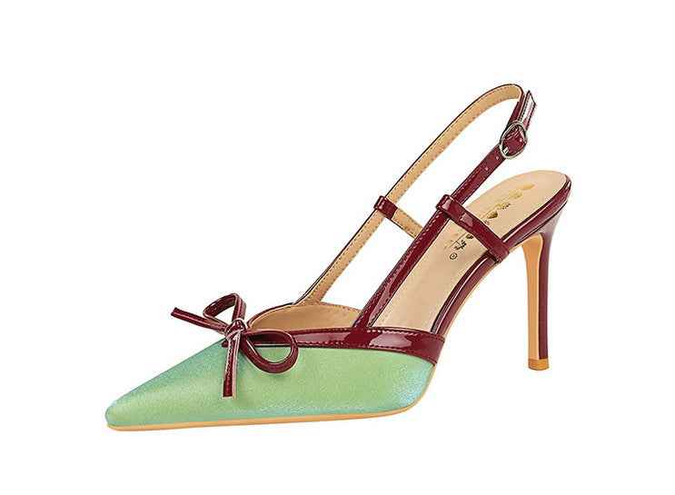 Bow Stiletto Heel High Heels Women Elegant High Grade