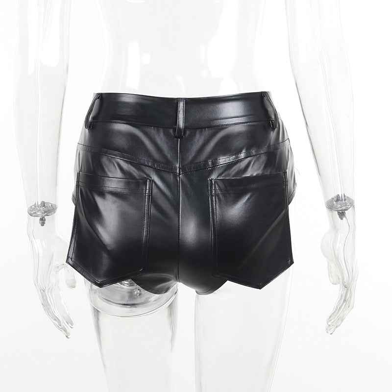 High Waist Hip Faux Leather Bottoms for Women
