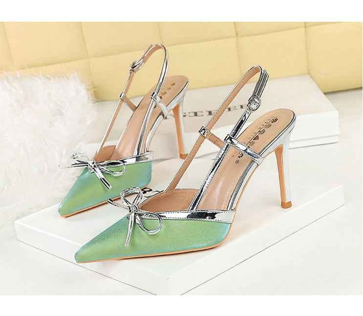Bow Stiletto Heel High Heels Women Elegant High Grade
