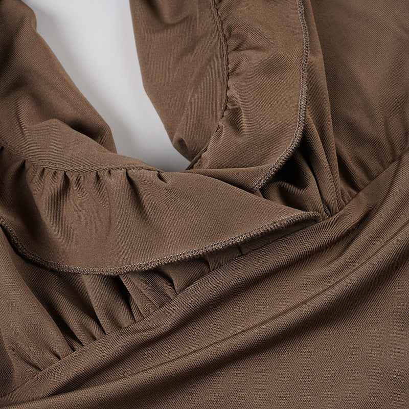 MUNSIEUR Backless Pleated Irregular Asymmetric Dress