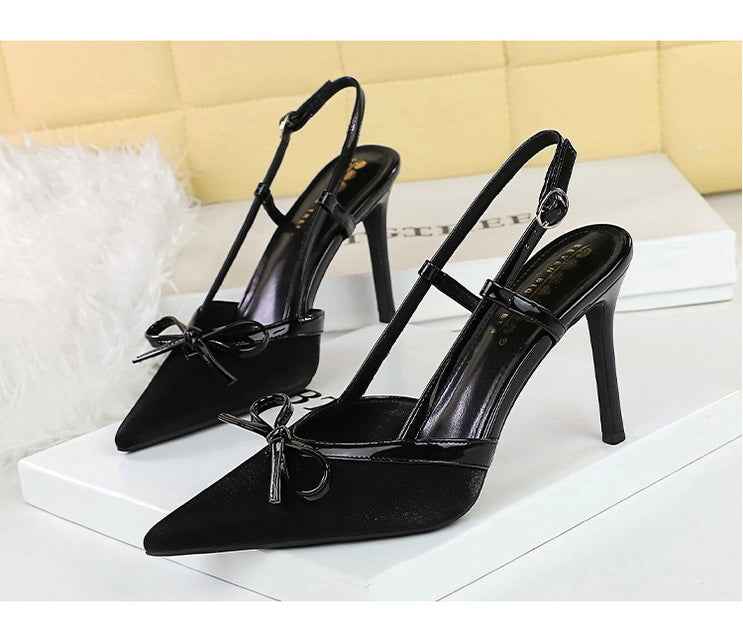 Bow Stiletto Heel High Heels Women Elegant High Grade