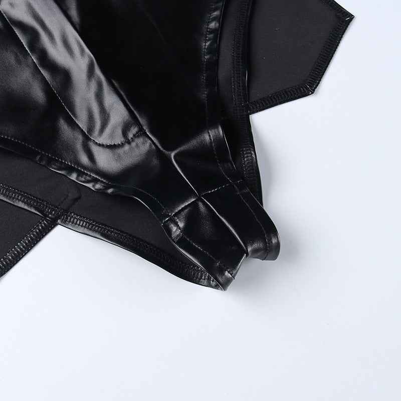 High Waist Hip Faux Leather Bottoms for Women