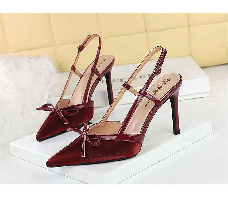 Bow Stiletto Heel High Heels Women Elegant High Grade