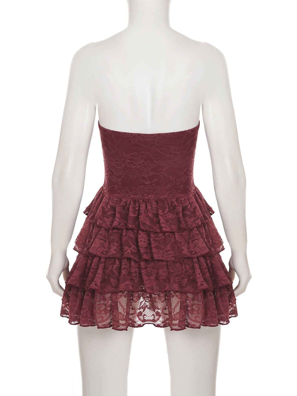 Lace Stitching Puffy Tiered Dress Summer Set