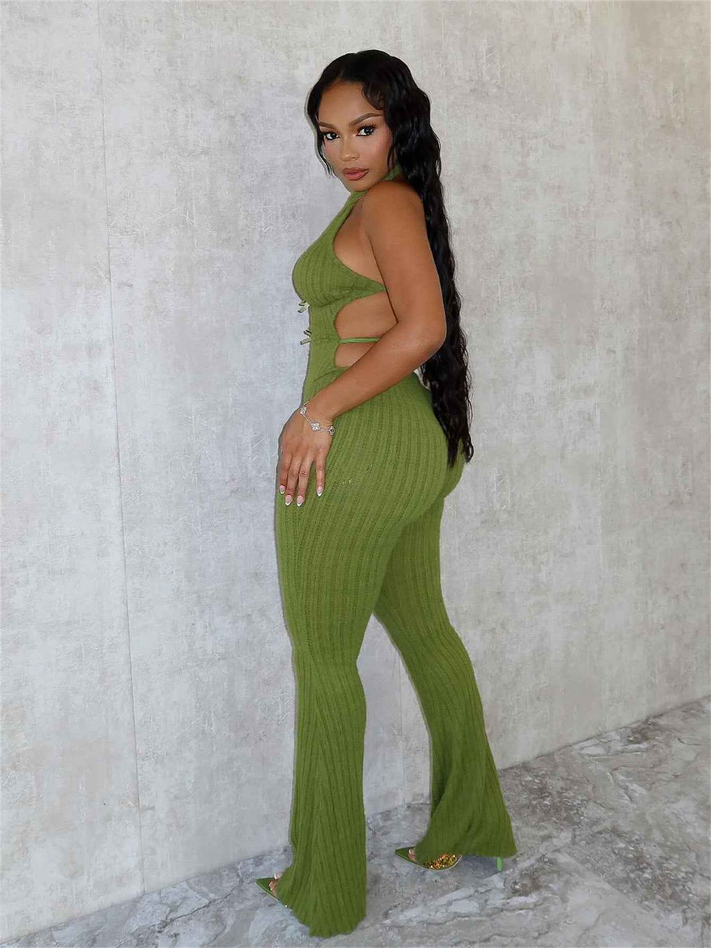 Backless Sexy Knit Jumpsuit