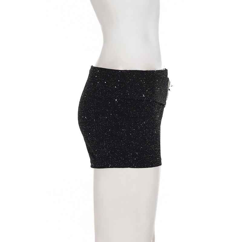 Gothic Thin Glittering Knitted Bottoms for Women