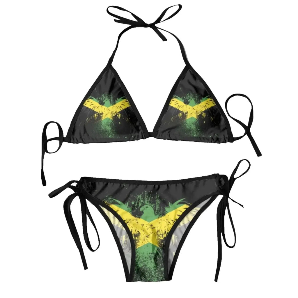 T-Shirts Sexikinis Swim Jamaican Flag Women's Two-Piece Swimsuit - Vacation Ready, Premium Quality