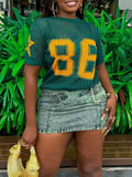 Knitted Football Jersey Top