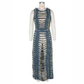 DSMTRC Women Sleeveless Crop Tank Tops and Split Side Maxi Skirt Streetwear Outfits Elegant Ripped Hole Denim Two 2 Piece Dress