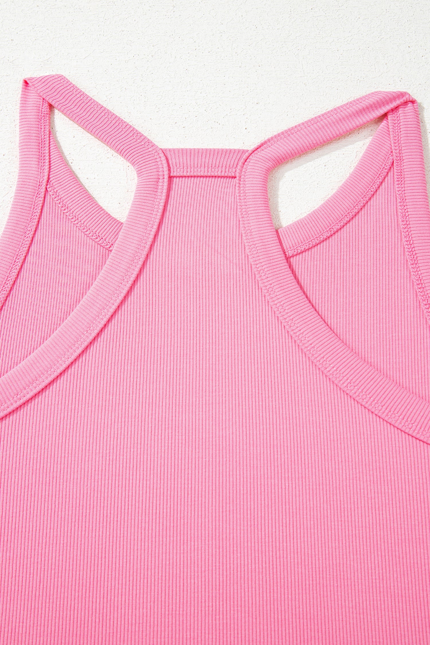 Solid Ribbed Tank Top and Sweatpants Set