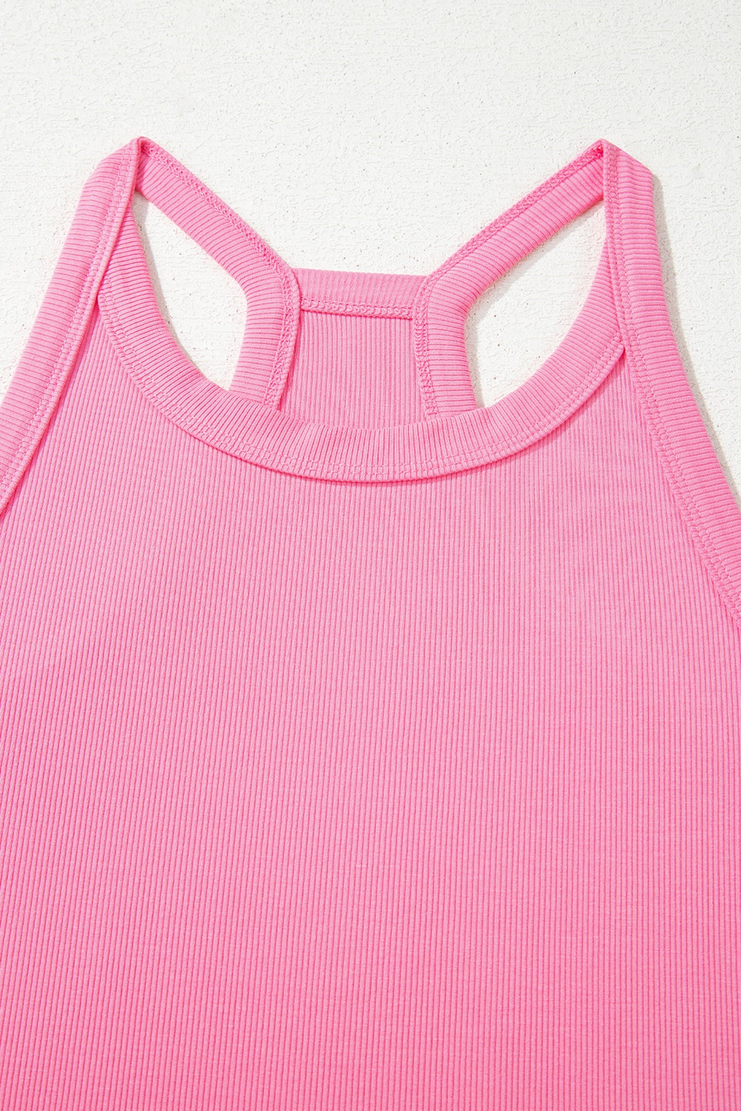 Solid Ribbed Tank Top and Sweatpants Set