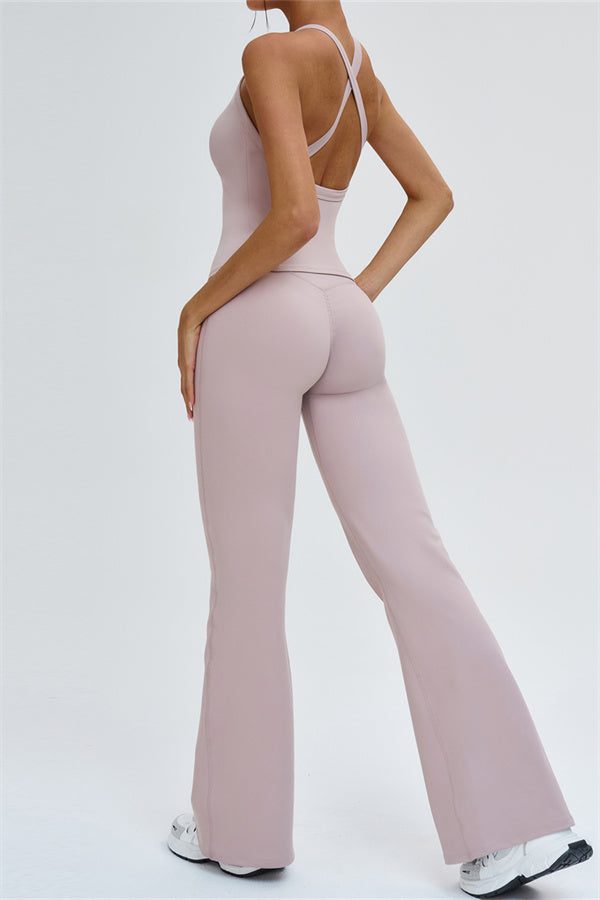 The Slate X-Back Top Flared Leggings 2-Piece Set