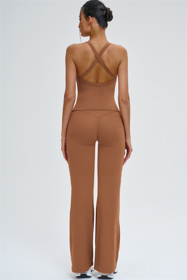The Slate X-Back Top Flared Leggings 2-Piece Set