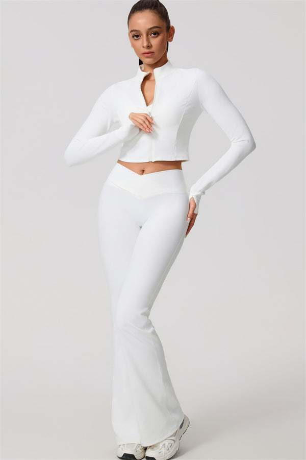 The Daze Zip Jacket Flared Leggings 2-Piece Set
