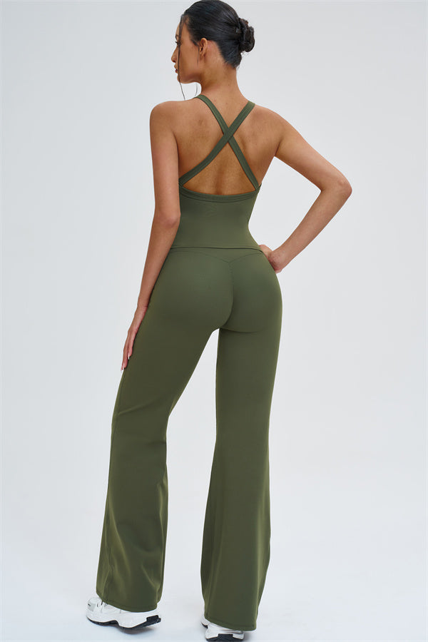 The Slate X-Back Top Flared Leggings 2-Piece Set