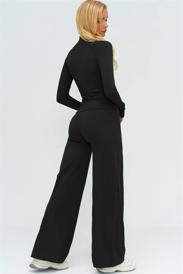 The Twirl Zip Jacket Halter Tank Top New Straight Leg Pants 3-Piece Set