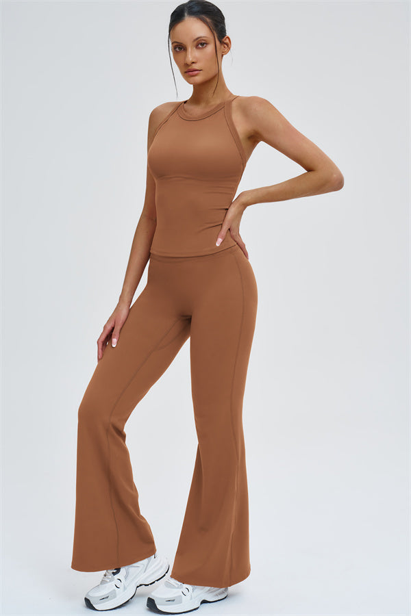 The Slate X-Back Top Flared Leggings 2-Piece Set