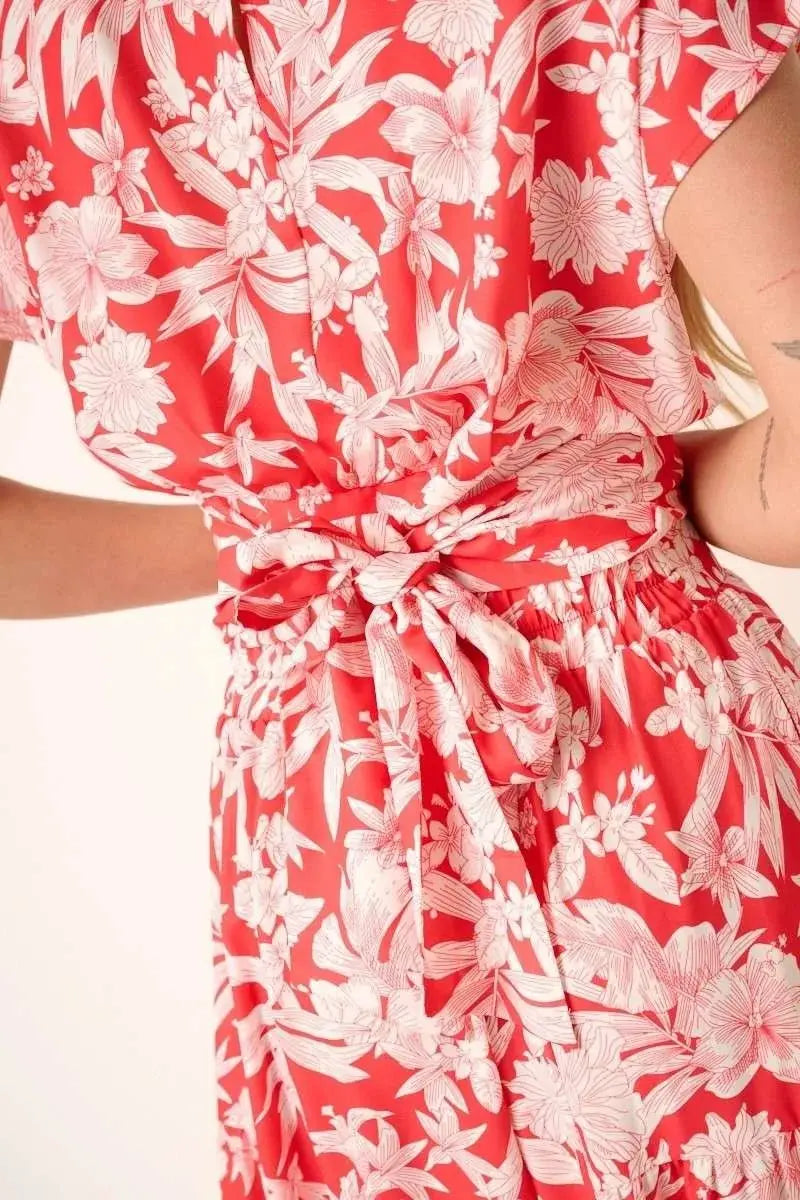 Women's Two Piece Set - Tropical Print - Matching Outfit