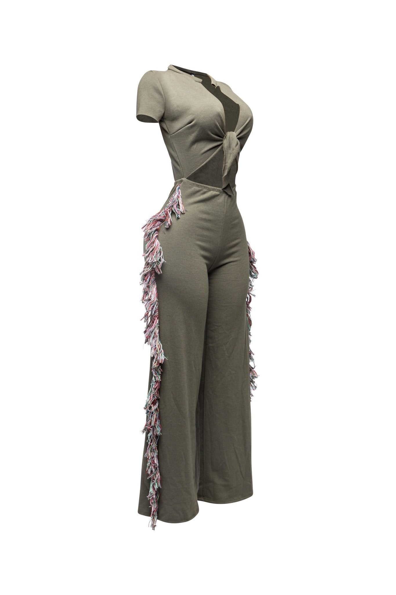 Rodeo Queen Plus Size Fringe Jumpsuit – Wide Leg with Tassel Detail