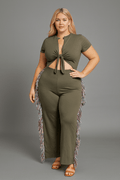 Rodeo Queen Plus Size Fringe Jumpsuit – Wide Leg with Tassel Detail