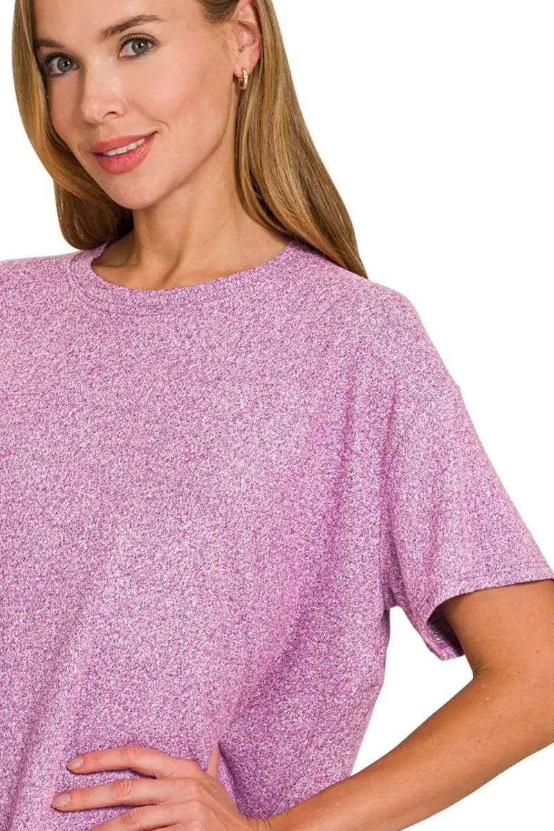 Women's Lounge Set - Soft Knit & Comfy - Melange Pajama Style